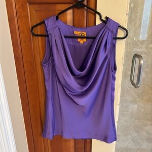 Tory Burch Draped Collar Sleeveless Top